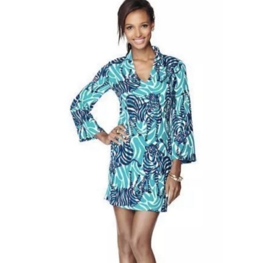 NWT Lilly Pulitzer Devina Dress Sz 2 Im Game Safari Zebra Lined‎ Coastal PreppyS